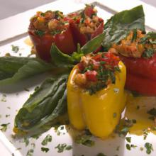 Flavor-Packed Stuffed Mini Peppers with Herbed Tofu Ricotta