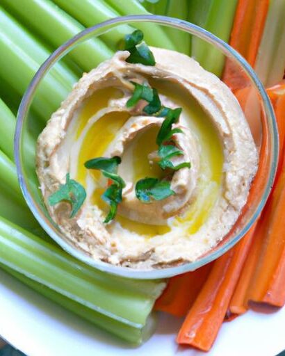 Crunchy Celery Sticks with Hummus: A Healthy Snack Combo