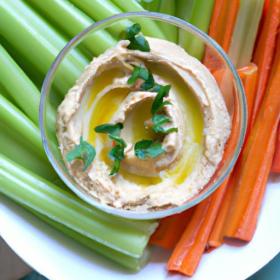 Crunchy Celery Sticks with Hummus: A Healthy Snack Combo