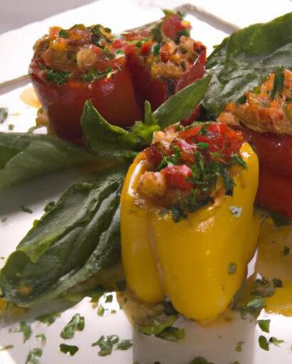 Flavor-Packed Stuffed Mini Peppers with Herbed Tofu Ricotta