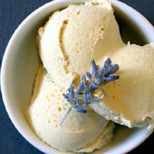 Creamy Vegan Lavender Honey Ice Cream Sweetened with Agave