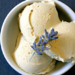 Creamy Vegan Lavender Honey Ice Cream Sweetened with Agave