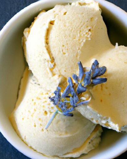 Creamy Vegan Lavender Honey Ice Cream Sweetened with Agave