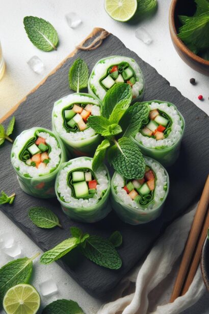 Fresh Vegan Summer Rolls with Mint: A Cool, Crisp Delight