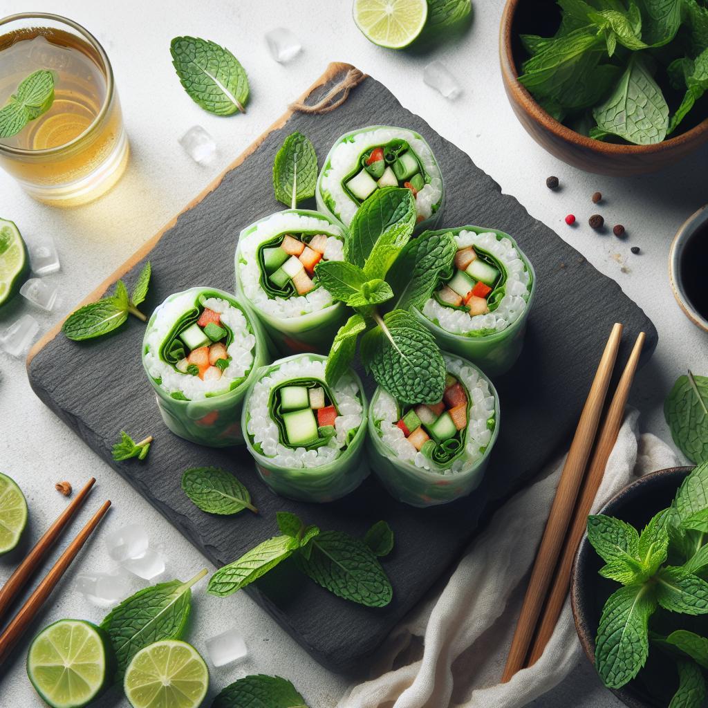 Fresh Vegan Summer Rolls with Mint: A Cool, Crisp Delight