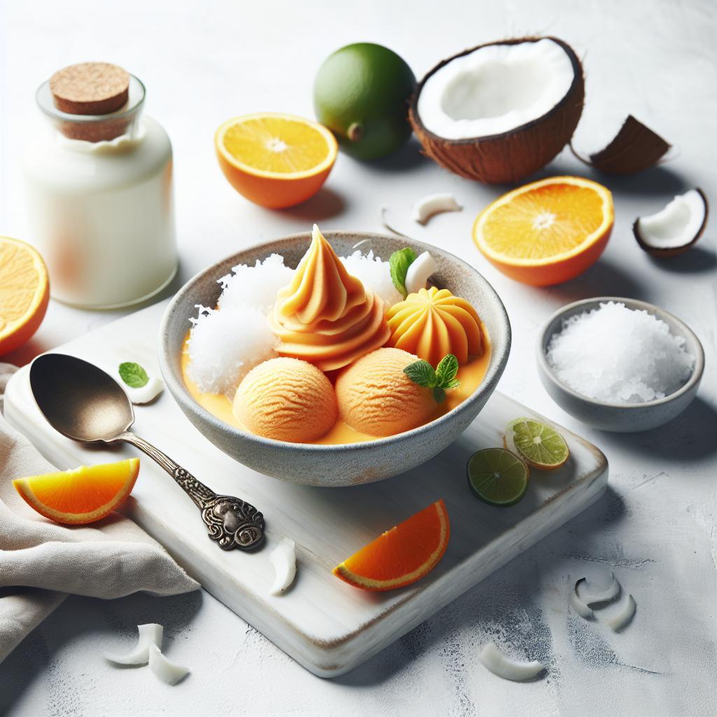 Creamy Orange Sherbet with Coconut Milk: A Tropical Twist