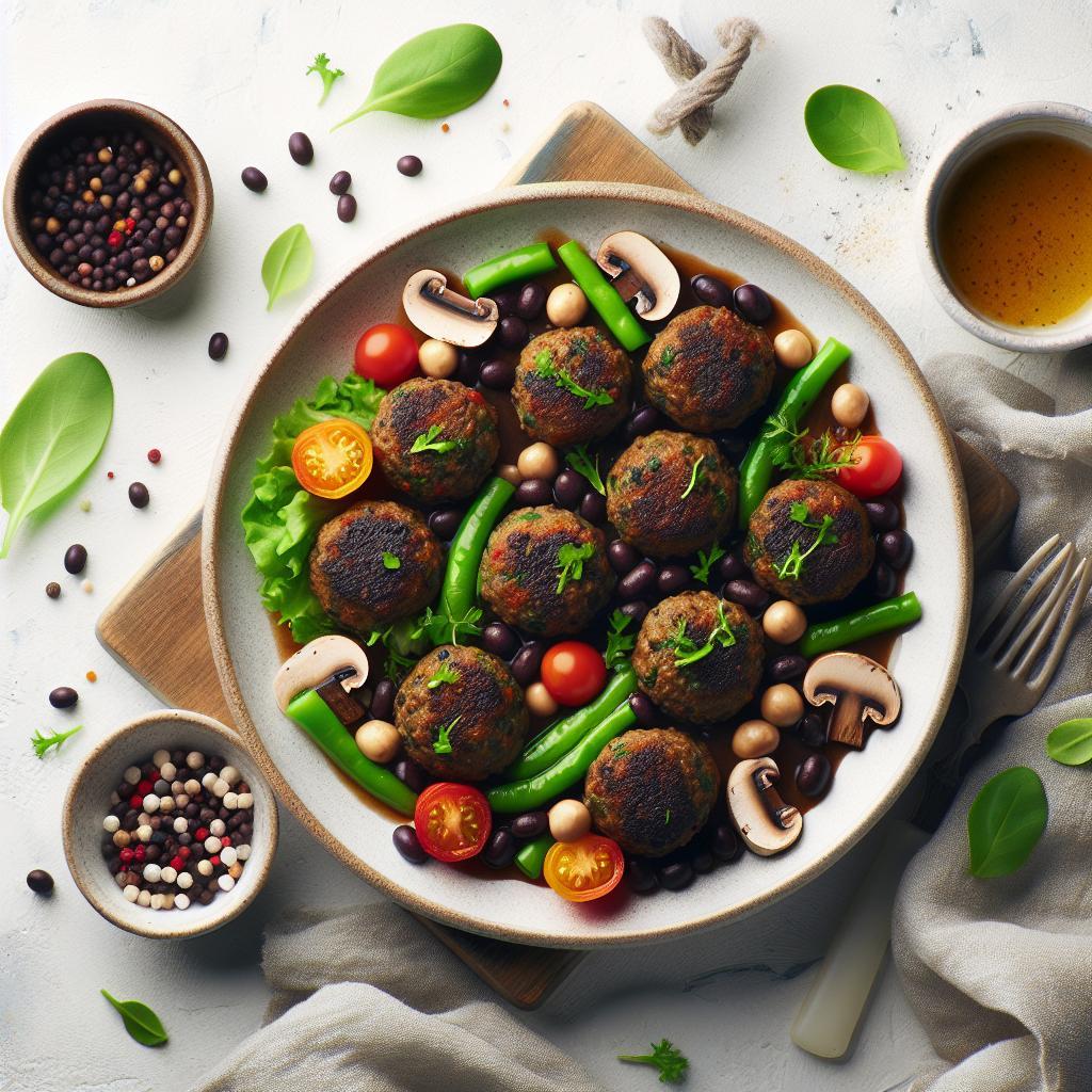 Savor Vegan Meatballs: Black Beans & Mushroom Magic