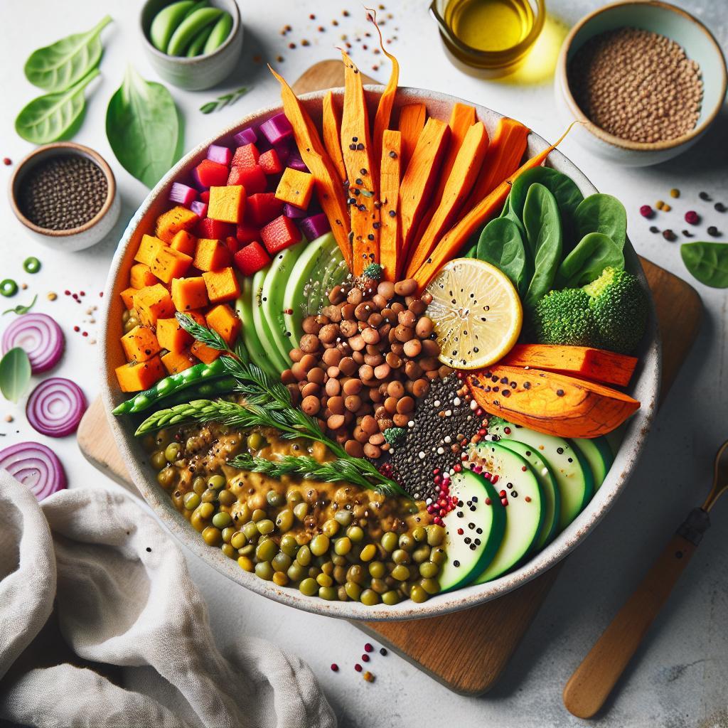 Energize Your Day: Vegan Power Bowl with Lentils & Sweet Potatoes
