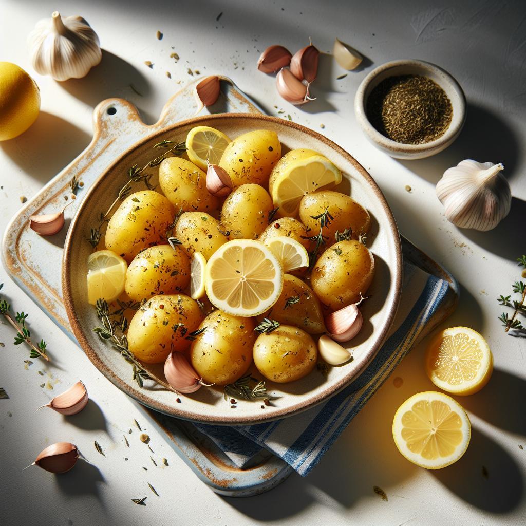 Zesty Greek-Style Lemon Potatoes with Garlic & Oregano Delight