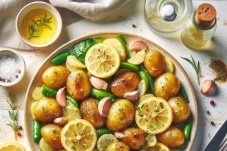 Crispy Greek Lemon Potatoes with Garlic & Oregano Delight