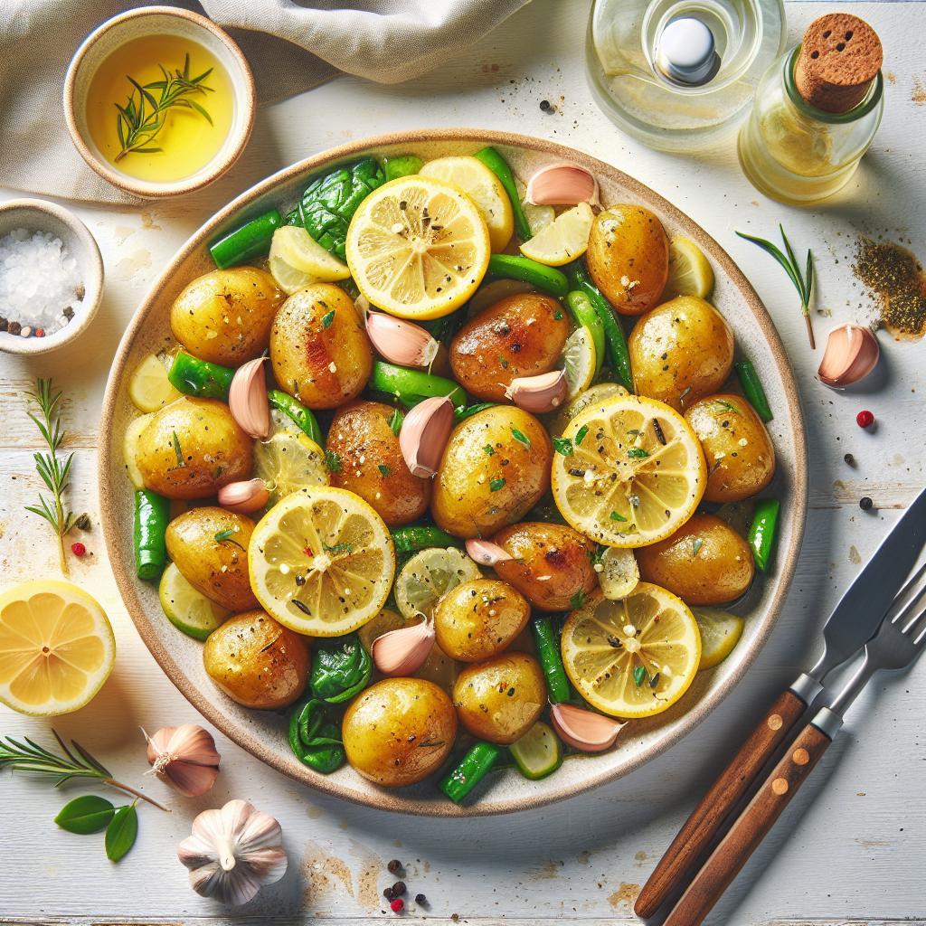 Crispy Greek Lemon Potatoes with Garlic & Oregano Delight