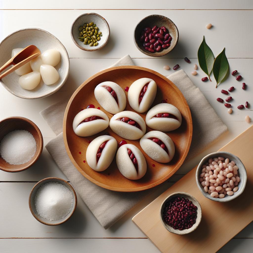 Delight in Vegan Mochi: Sweet Red Bean Filled Treats
