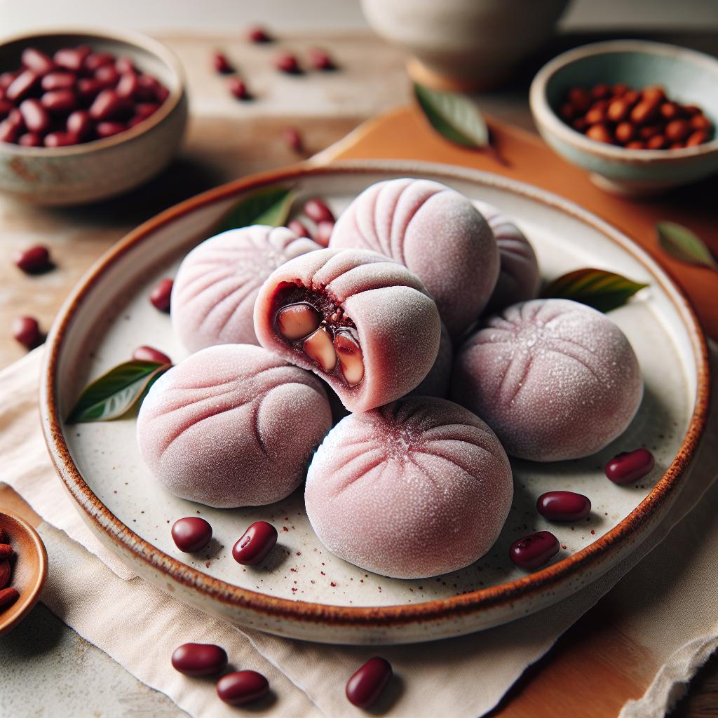 Delight in Vegan Mochi: Sweet Red Bean Filled Treats