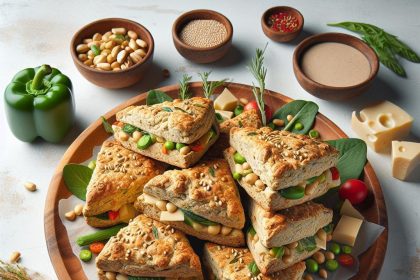 Delicious Vegan Protein Scones with Savory Cheese Twist
