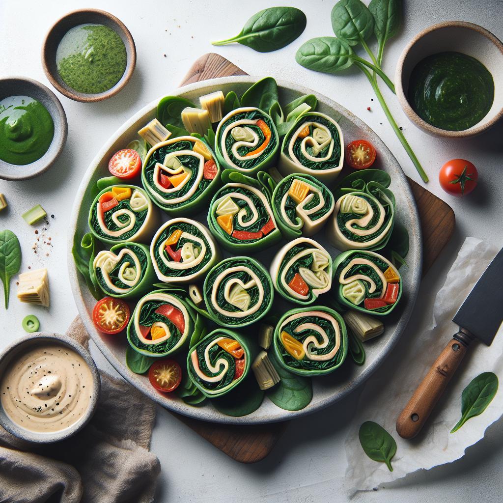 Wholesome Vegan Spinach & Artichoke Pinwheels Recipe